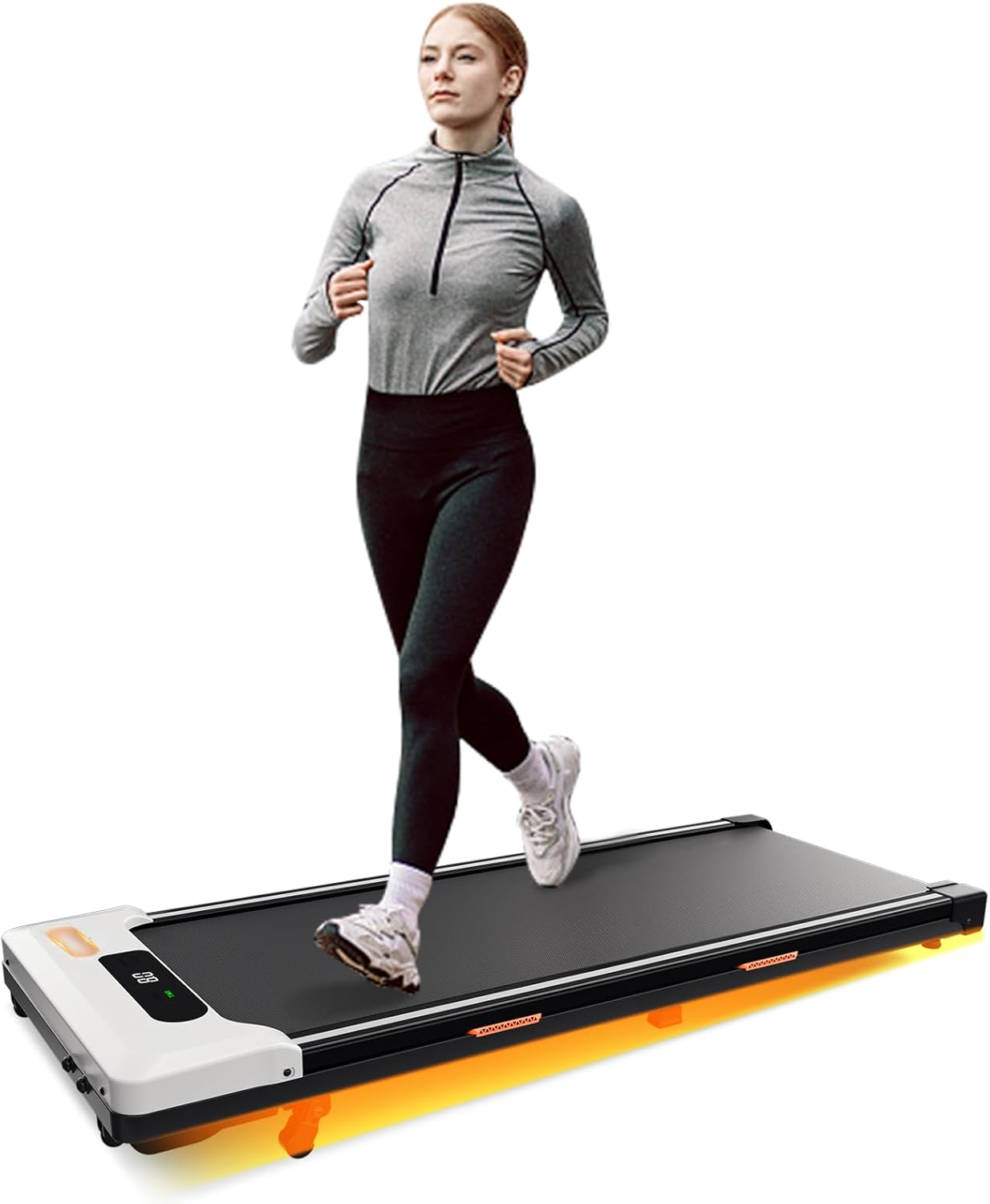AIRHOT Walking Pad Treadmill, 2 in 1 for Walking and Jogging, Portable under Desk Tradmill with Remote Control Lanyard & Incline for Home/Office, 2.5HP Low-Noise Desk Treadmil in LED Display