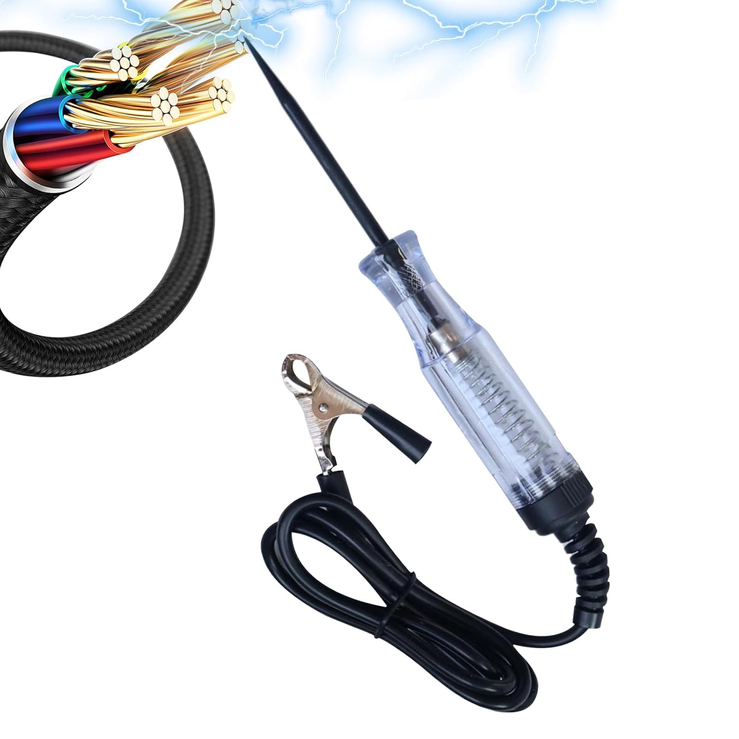 Digital Circuit Tester, Circuit Probe Tester, Voltmeter Diagnostic Tool Automotive Electricity Pen for Outlet Electric Wall Grounding Wire Daily Use Motorcycle Vehicle Truck Marine Trailer