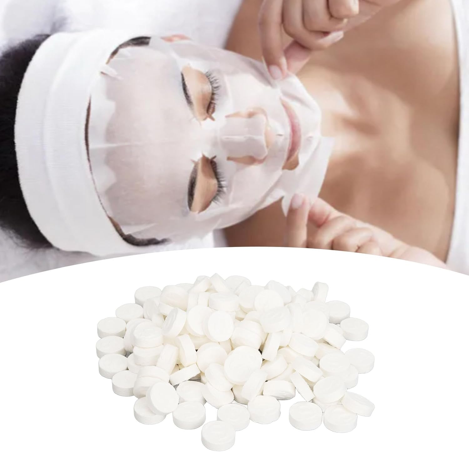 500Pcs Soft Compressed Face Masks, Portable Mild Absorbent Skincare Disposable DIY Mask Paper, Facial Mask Sheet with Good Breathability for Home Travel image number 3