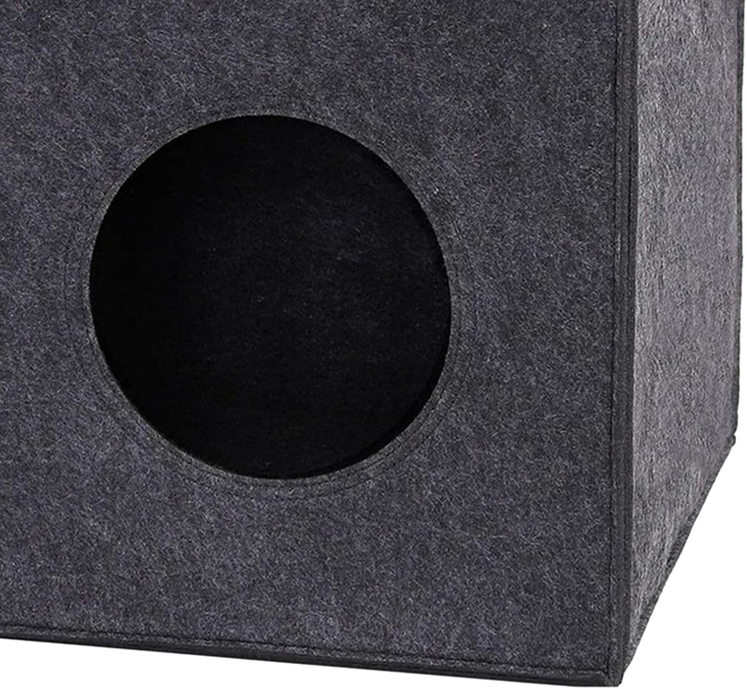 ＡＷＨＡＯ Felt Cave Cat House Cube Bed Cat Hideout for Pomeranian Puppy Kitten Chihuahua, Black - Black image number 6