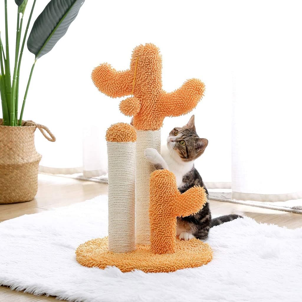 Cat Tree Tower Cat Climbing Frame with Sisal Rope Cat Cactus Scratching Post with Hanging Toys Cat Towers Cat Climbing House image number 5