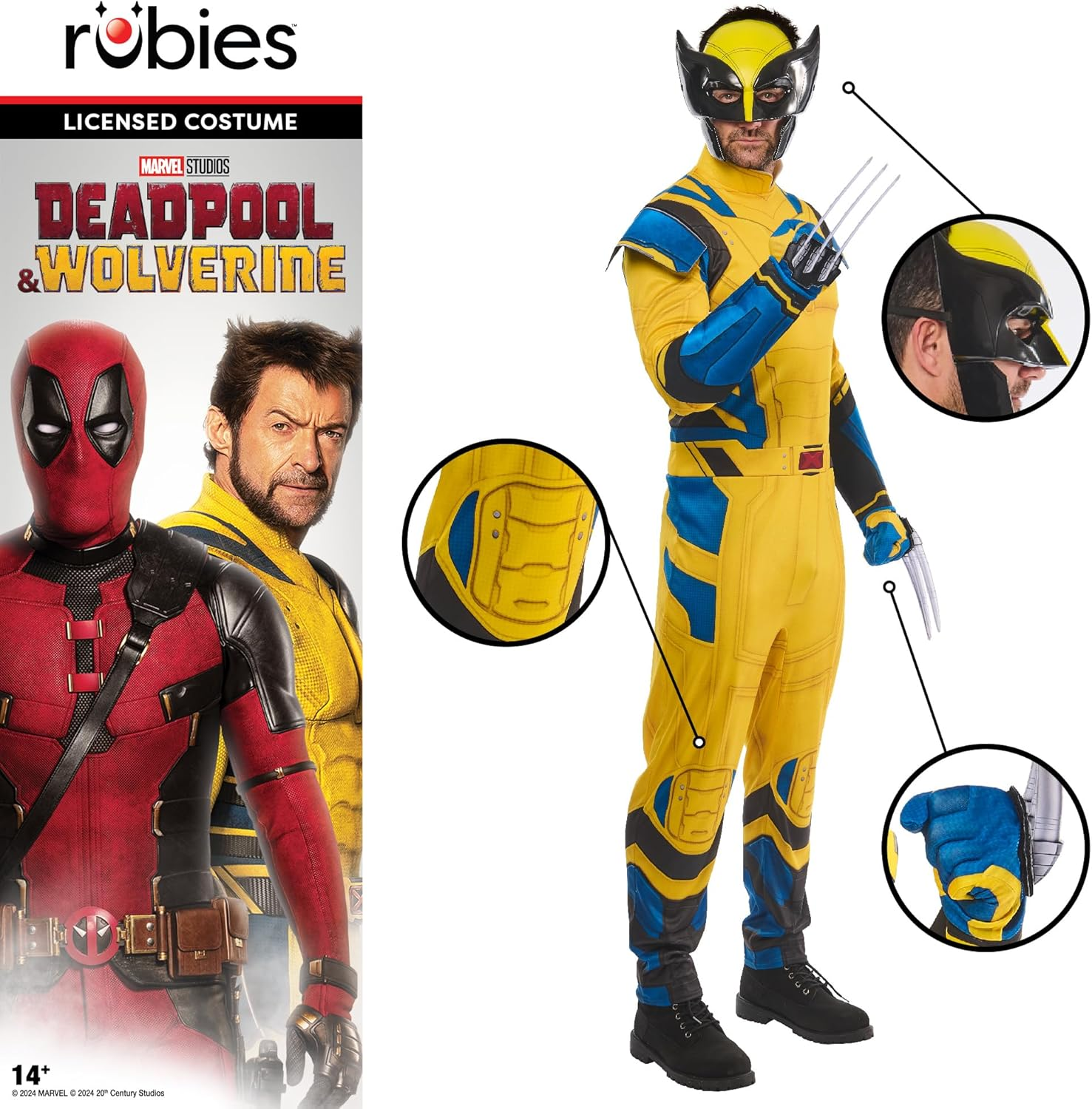 Rubies Official Marvel Wolverine Costume, Adult Superhero Fancy Dress image number 6