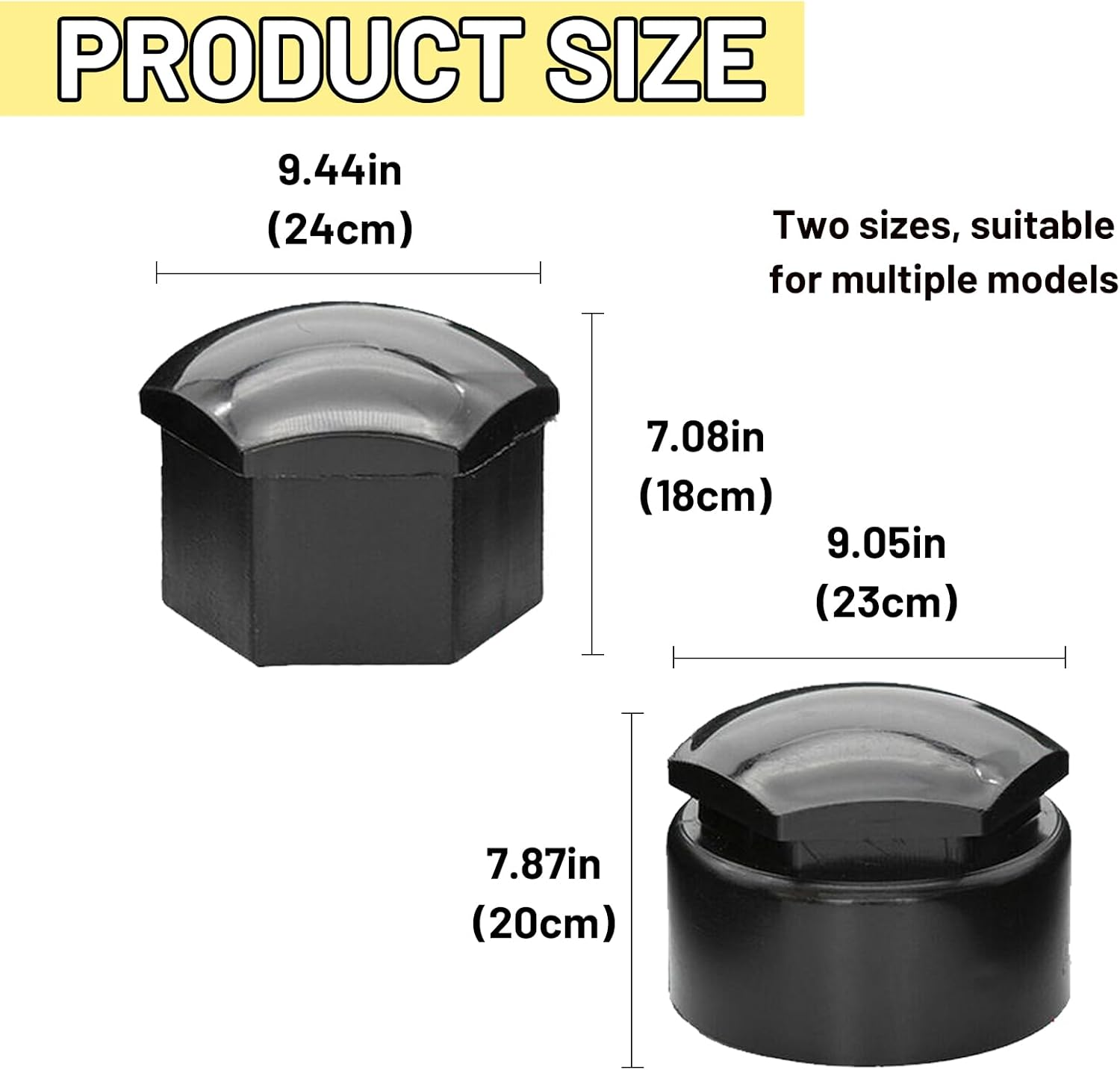 20 Pcs 17Mm Wheel Nut Covers with Removal Tool - Bolt Caps Hub Screw Cover Including 16 Standard Ones 4 Locking Ones,And Removal Tool, Universal Fit for Most Car Models(Black) - Black image number 4