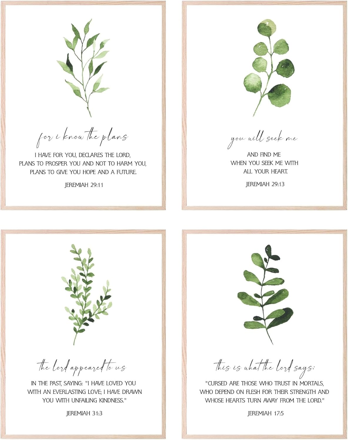 Psalms Scripture Wall Art Christian Wall Art - Bible Verse Wall Art Set of 4 (8X10") Christian Wall Decor - Bible Scripture Wall Art, , Christian Art Bible Verses Wall Decor, Scripture Artwork - Unframed