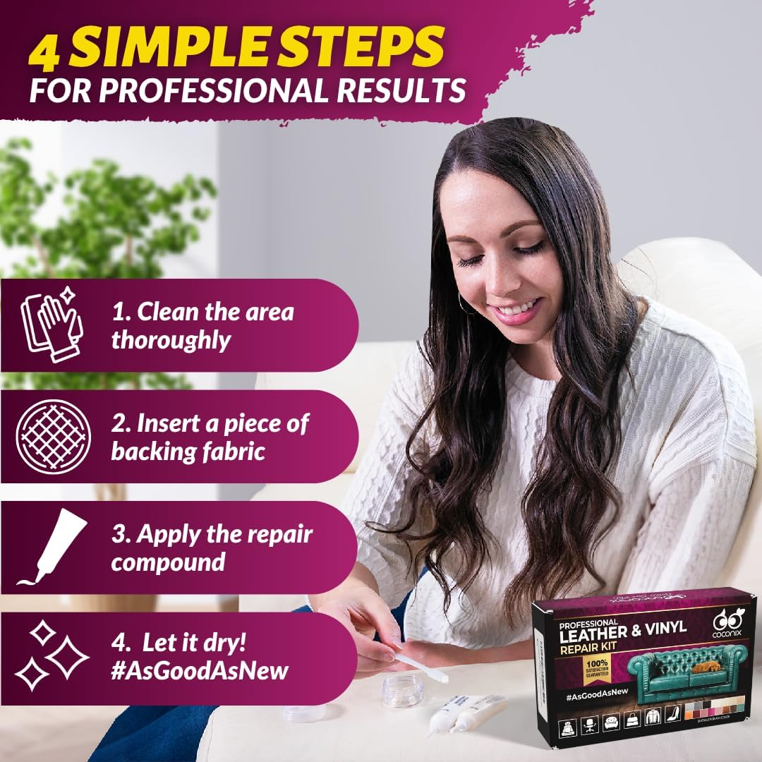 Leather Vinyl Repair Kit Furniture White image number 2