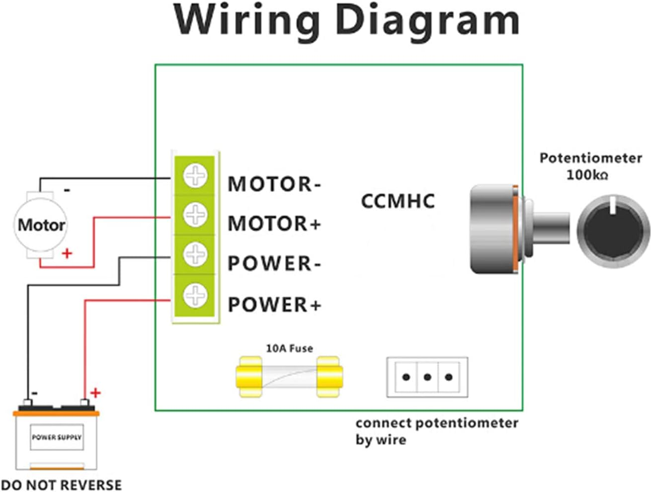 Greartisan 12V-40V 10A DC Motor Speed Controller PWM Variable Speed Regulator Governor Switch CCMHCN with Speed Control Knob image number 2