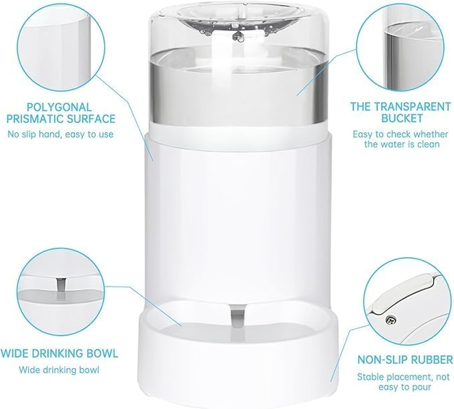 Dog Water Dispenser, Gravity Pet Feeder and Water Dispenser, Automatic Water Fountain and Bowl for Dog Cat Puppy Kitten image number 2