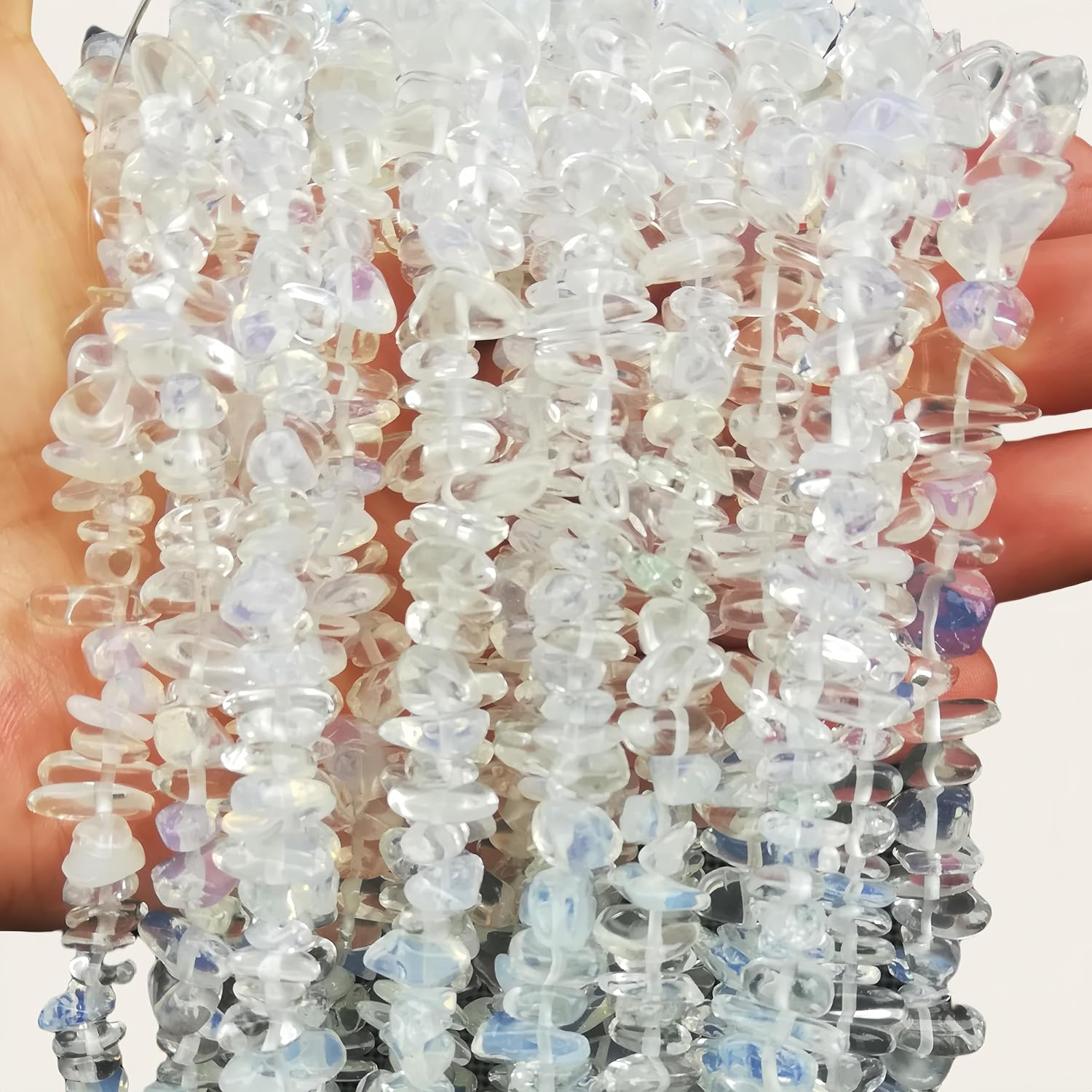 5-10Mm Natural Citrineirregular Tumbled Chip Beads for Jewelry Making, Healing Crystal Drilled Loose Bead Strand DIY Craft Supplies(3 Strands) image number 2