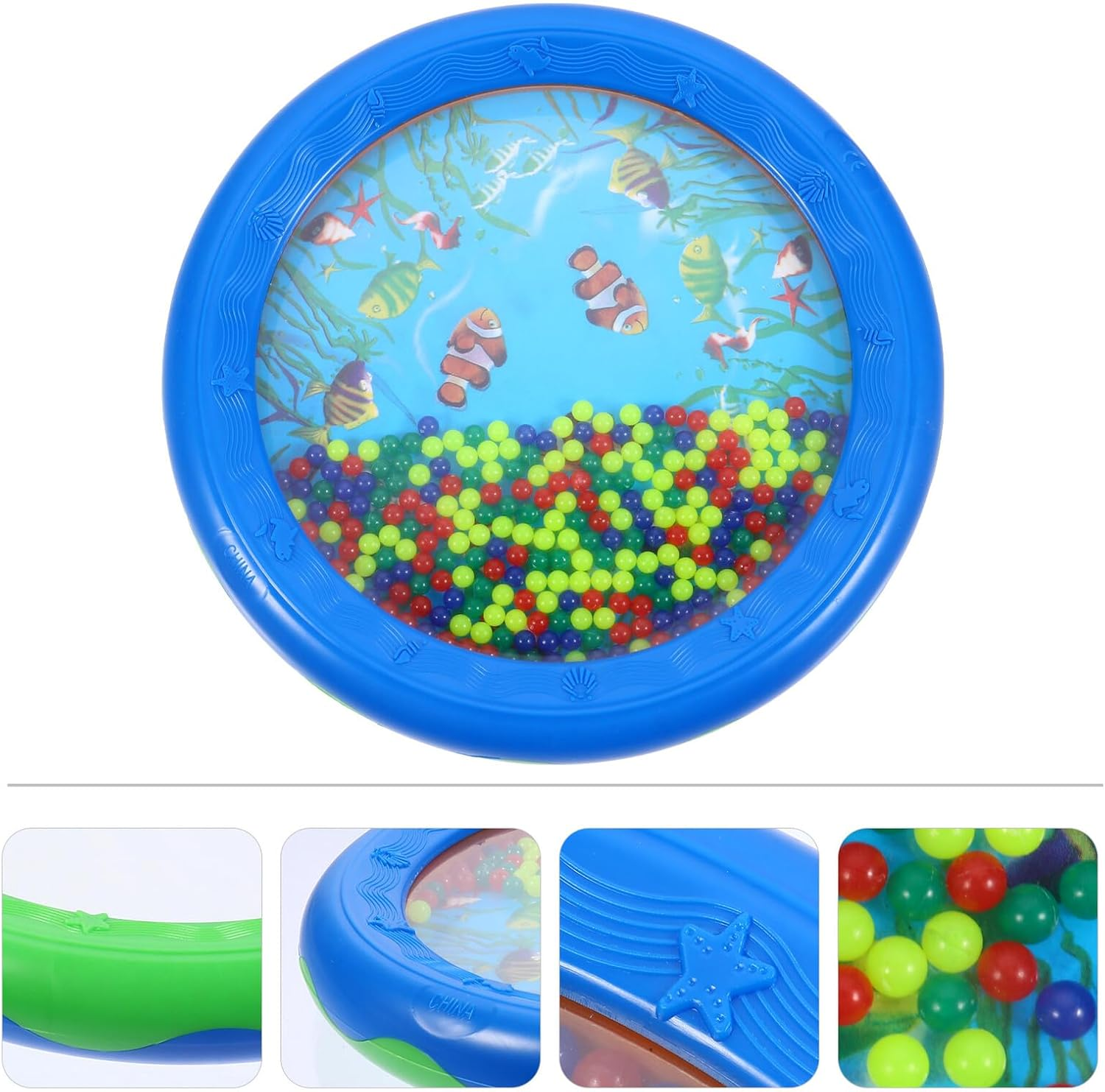 Ocean Wave Beads Drum Educational Musical Instrument for Early Music Learning Lightweight Percussion Hand Drum for Rhythm Development and Sensory Play image number 4