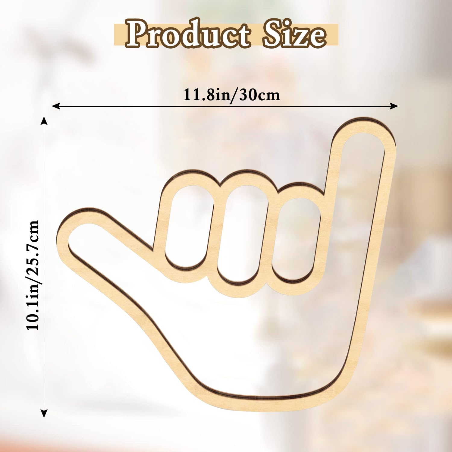 Shaka Hand Wooden Surfer Wall Sign - Hawaii Surf Hanging Decor for Home Living Room Nursery Decoration image number 2