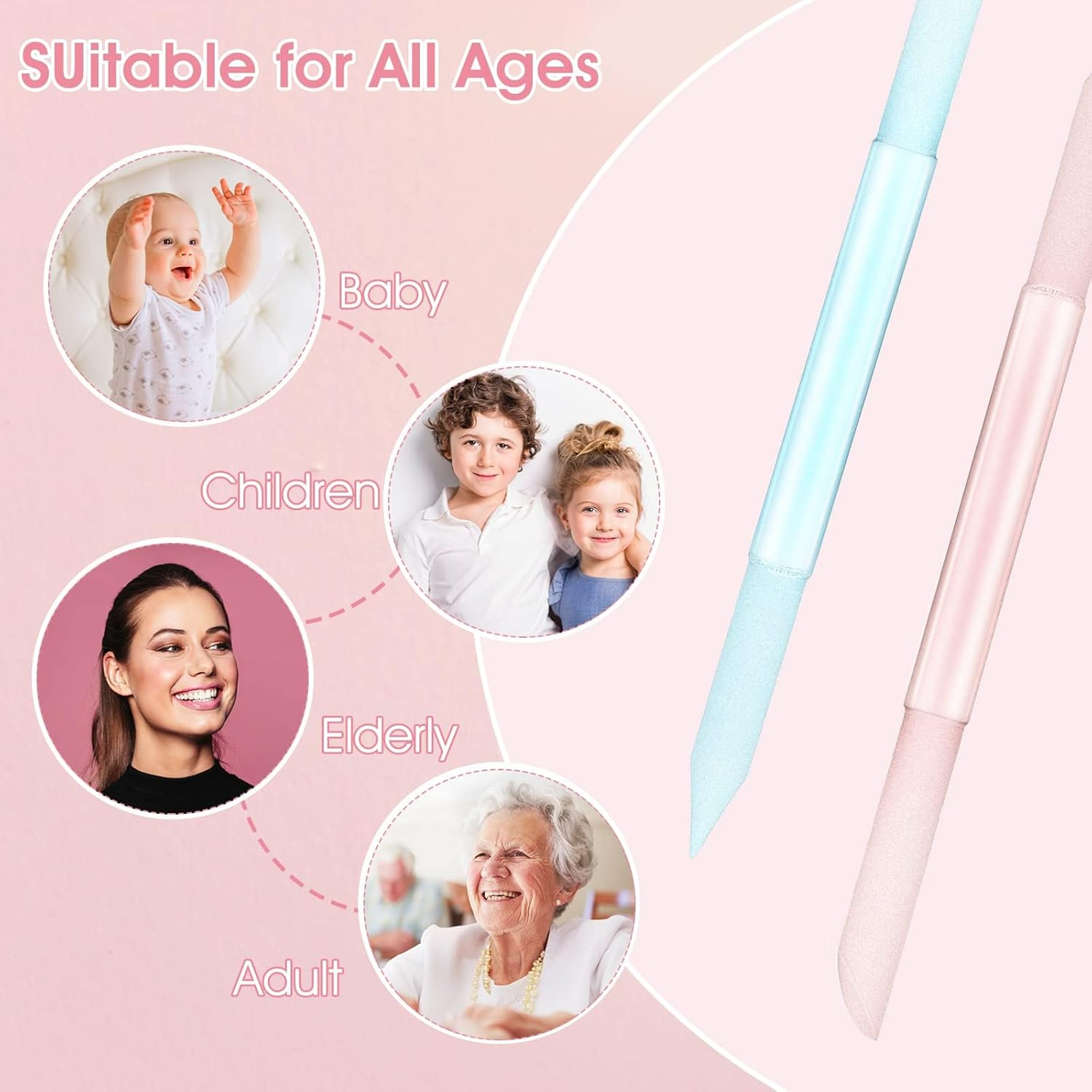 Glass Cuticle Pusher Cuticle Remover Tool Double Sided Cuticle Trimmer Manicure Stick Professional Precision Filing Abrasive Surface Nail Salons Set for Women Girls Homes 2 Pieces image number 6