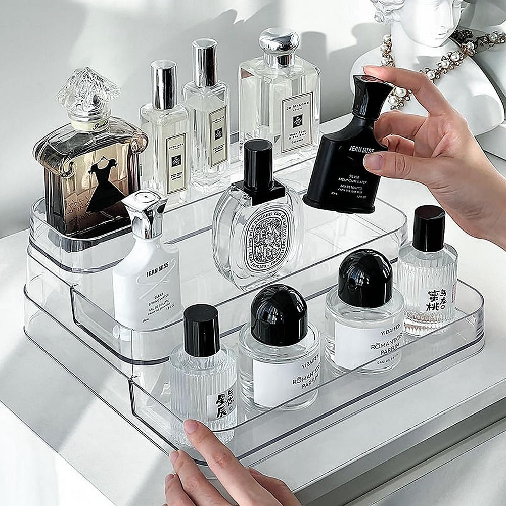 Acrylic Perfume Display Rack, High-Grade Skin Care Lotion Sample Cosmetics Organizer, Entrance Door Desktop High Appearance Level Transparent Storage Box image number 3