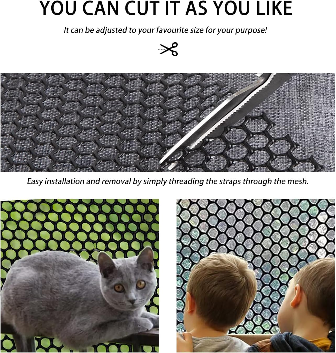 Plastic Wire Mesh Fence- Durable Plastic Chicken Wire Mesh - Ideal for Poultry, Dogs, Rabbit, Snake Barrier & Gardening-40 X 300CM Roll (White)