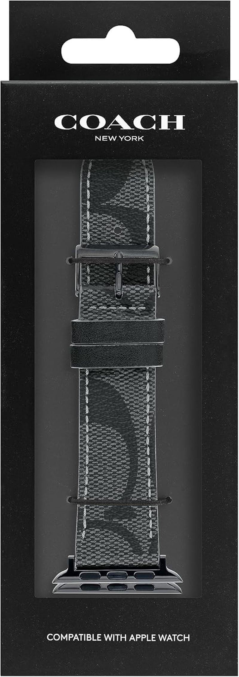 Coach 14700044 Women'S Leather Strap for Apple Watch, Black, 小 image number 1