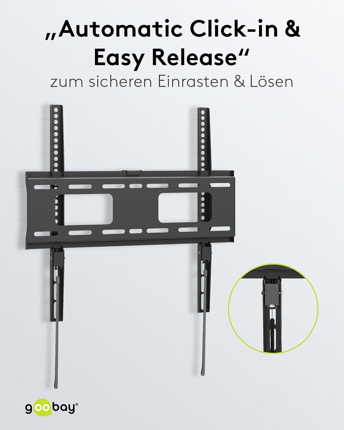 Goobay Pro Fix Wall Mount for TV Size 32-55, Black, Medium image number 1
