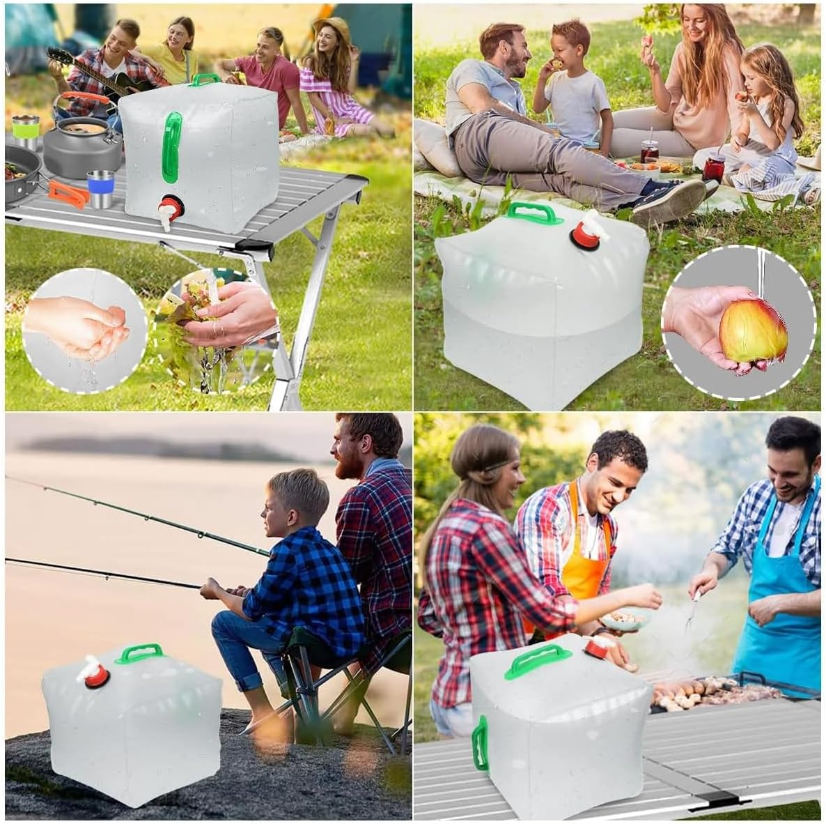 AIMALL Collapsible Water Container with Spigot, Portable Folding Water Carrier for Camping, PVC Material, Available in 1.32-5.28 Gallons image number 3