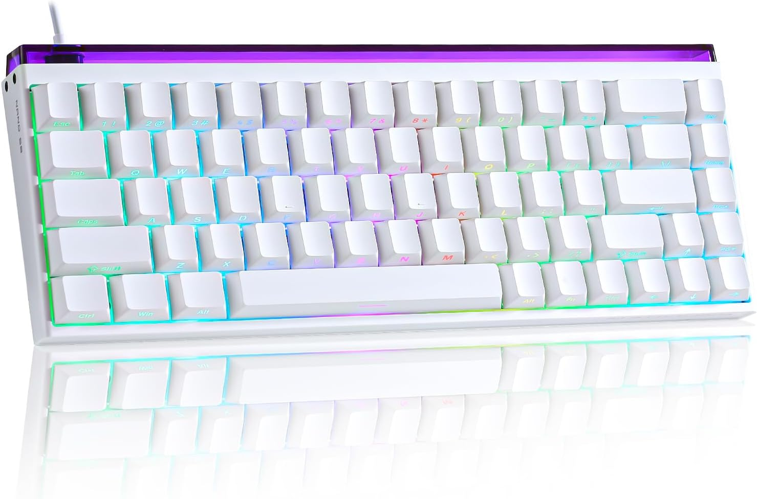 MIKIBY Nano 68 Mechanical Gaming Keyboard, Hall Effect Magnetic Switches, 8K Hz Polling Rate, Rapid Trigger Adjustable Actuation, Side-Printed PBT Keycaps, RGB Backlit Wired Keyboard for Mac/Win image number 5
