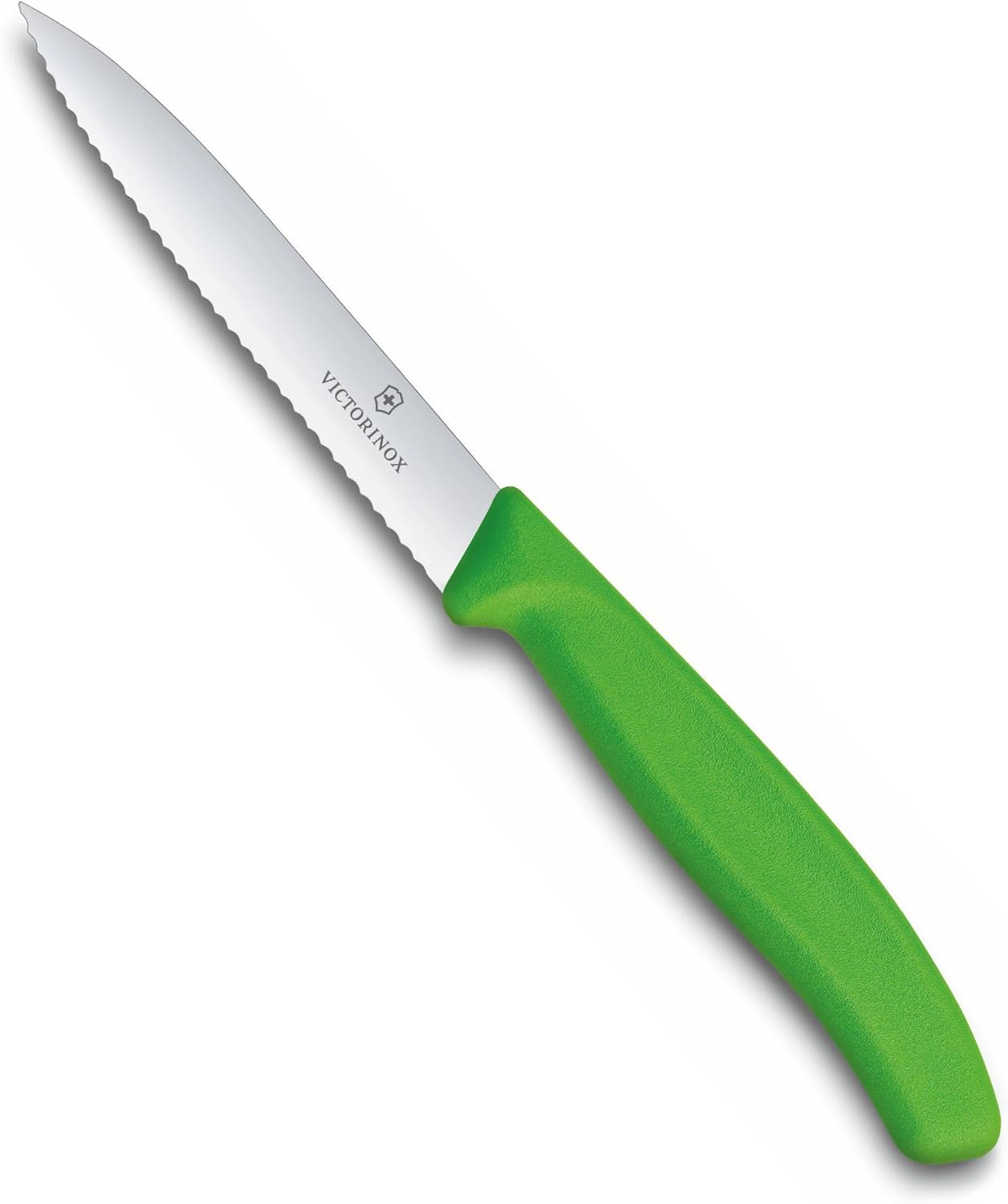 Victorinox Swiss Classic Pointed Tip Wavy Edge Paring Knife, Green, 6.7736.L4