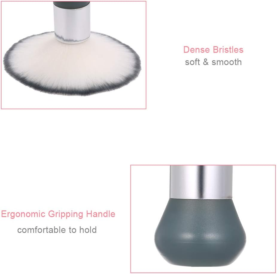 Yasao Neck Duster Brush Nail Art Dust Brush Large Nail Powder Brushes Hair Cleaing Brush for Removing Hair on Neck Multi-Functional Makeup Brush Nail Tool Pink