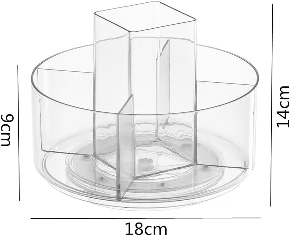 Acrylic Desk Pencil Pen Holder, 5 Slots 360&deg; Degree Rotating Organizers for Desktop Storage Stationery Pot Office School Home Desktop Marker Crayon Storage Stationery Loopunk (5 Slots) image number 3