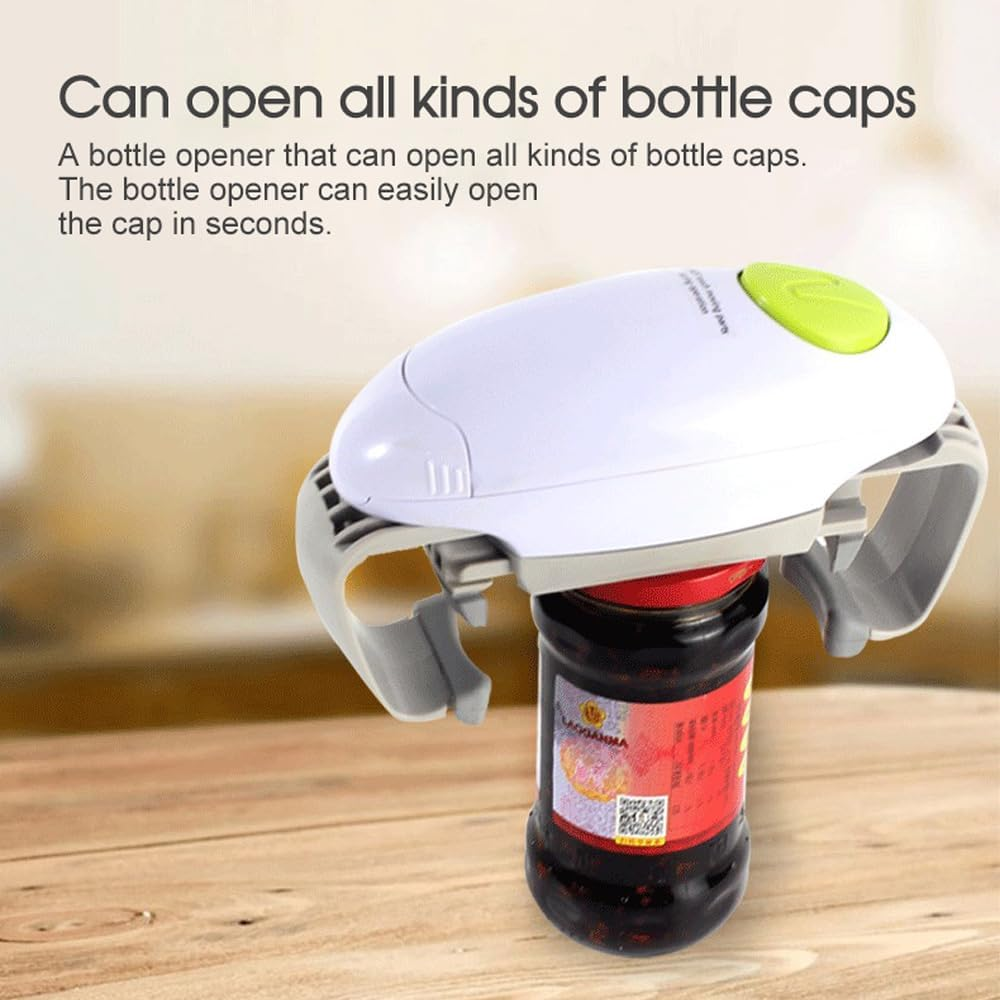 LEDON Electric Can Opener & Bottle Opener - Automatic Hands-Free Operation with Smooth Edge Cutting - Compact White Design (19X7X9.5Cm) - Kitchen Gadget for Seniors & Easy Open Lids image number 6