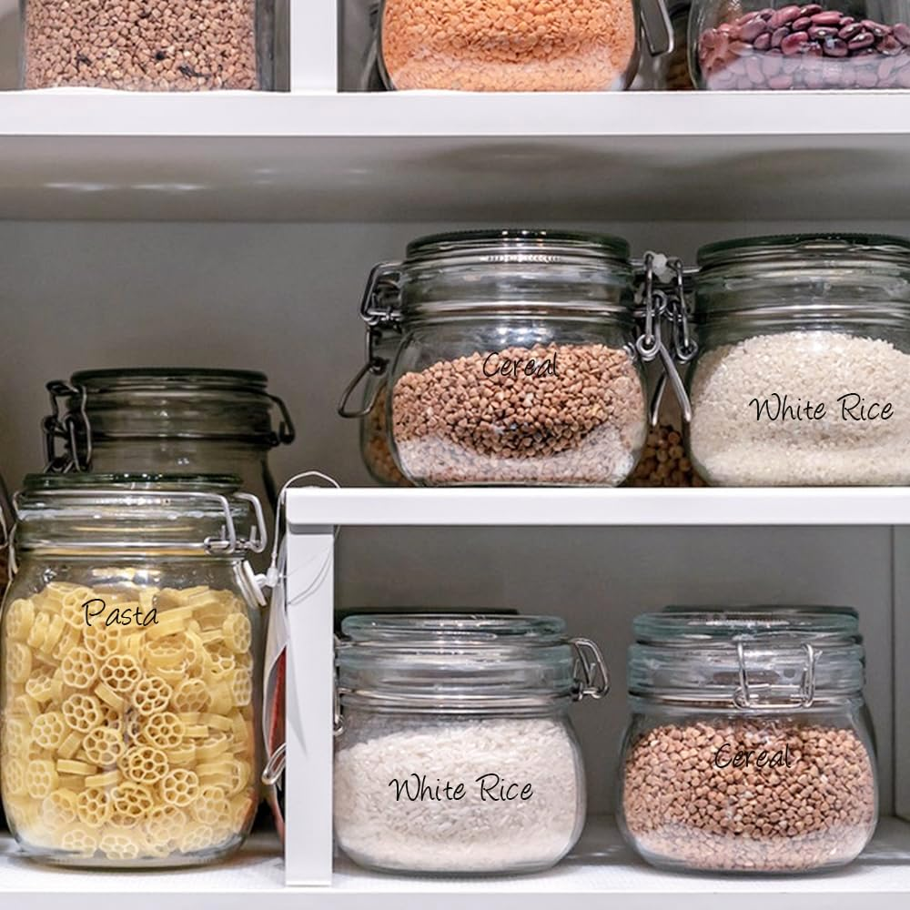 Pantry Labels for Food Containers, 40PCS Pre-Printed Kitchen Food Organization Labels for Storage Canisters Jars Bins,Minimalist Food Labels Stickers Food Jar Label (1Pack) image number 2