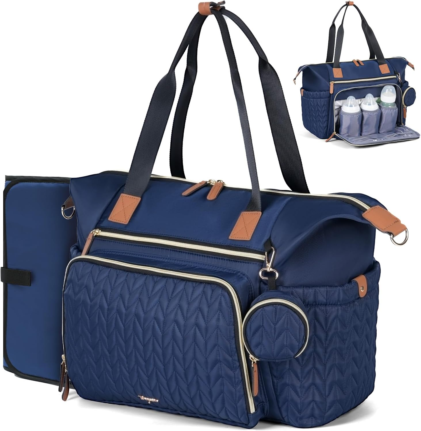 Tonyeee Luxury Diaper Bag Tote,Baby Bags for Mom Travel Diaper Tote Messenger Purse,Lightweight Maternity