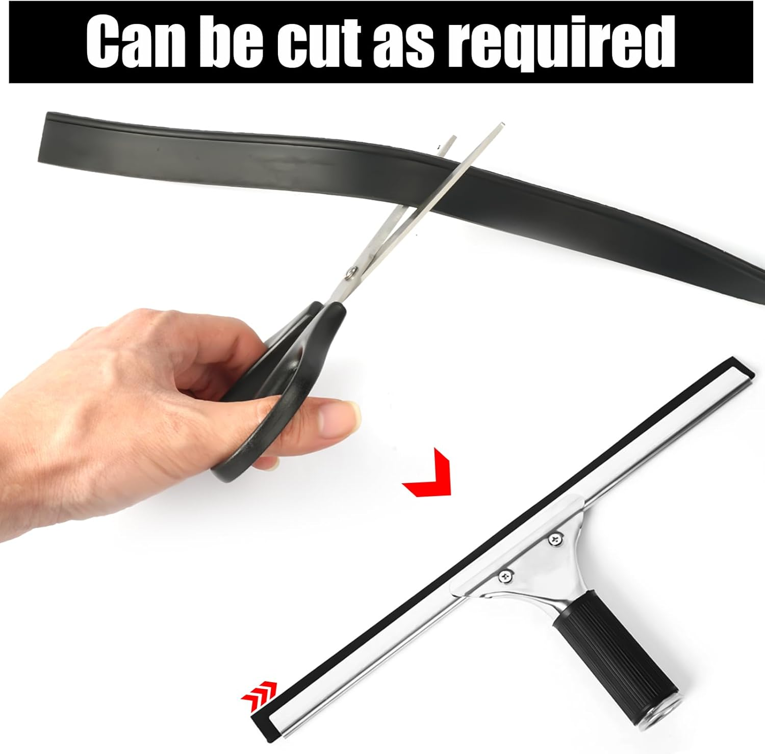 Pack of 2 Replacement Rubber Lip Squeegee, Window Squeegee Silicone Replacement Lip 105 Cm, Replacement Wiper Rubber Window Squeegee Replacement Rubber for Window Squeegee, Shower Squeegee Cleaning image number 1