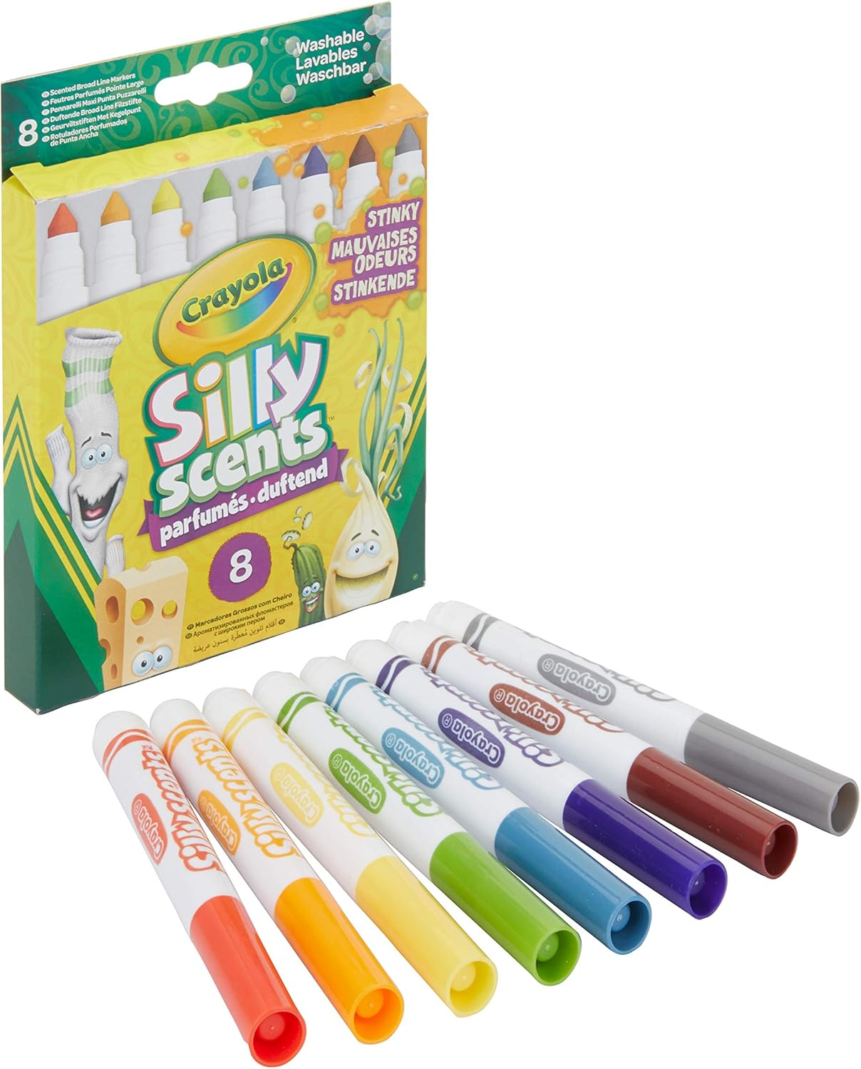 CRAYOLA 58-8267-E-000 Silly Scents 8Ct Broad Line Stinky Markers image number 2