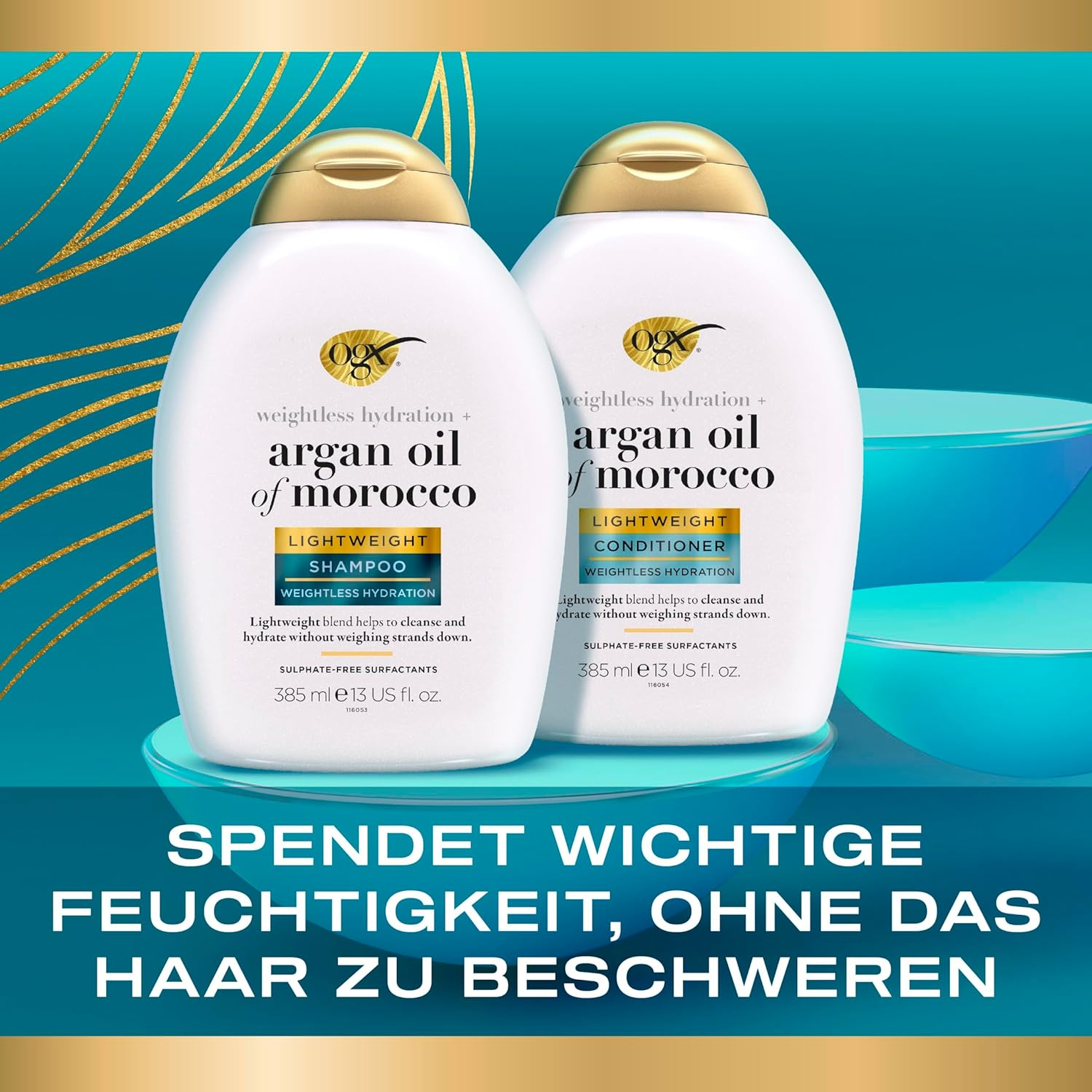 OGX Weightless Hydration Argan Oil of Morocco Shampoo for Fine Hair 385Ml (Pack of 2) image number 6