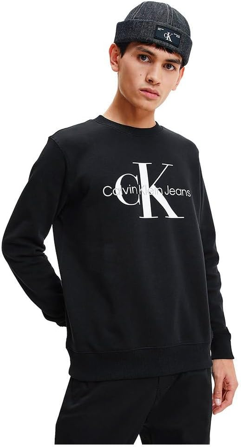 Calvin Klein Jeans Mens Core Monologo Crewneck Sweatshirt, Ck Black image number 2