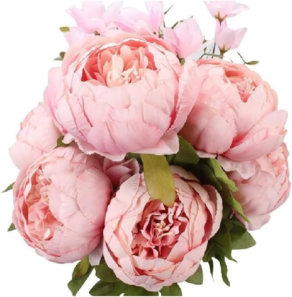 Fake Flowers Vintage Artificial Peony Silk Flowers Wedding Home Decoration (Light Pink, Pack of 1) image number 1