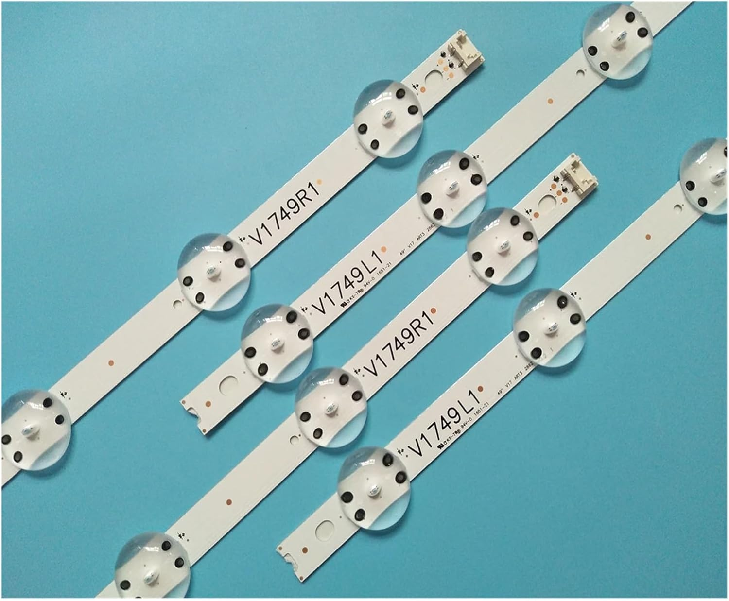 1Set=4Pcs(2*R1 2*L1) R1+L1=12LED(3V) 1020MM LED TV Illumination Part Replacement for 49LJ610V-TA 49LJ610V-ZA 49LJ610Y-TA LED Bar Backlight Strip Line Ruler V1749L1 2862A image number 4