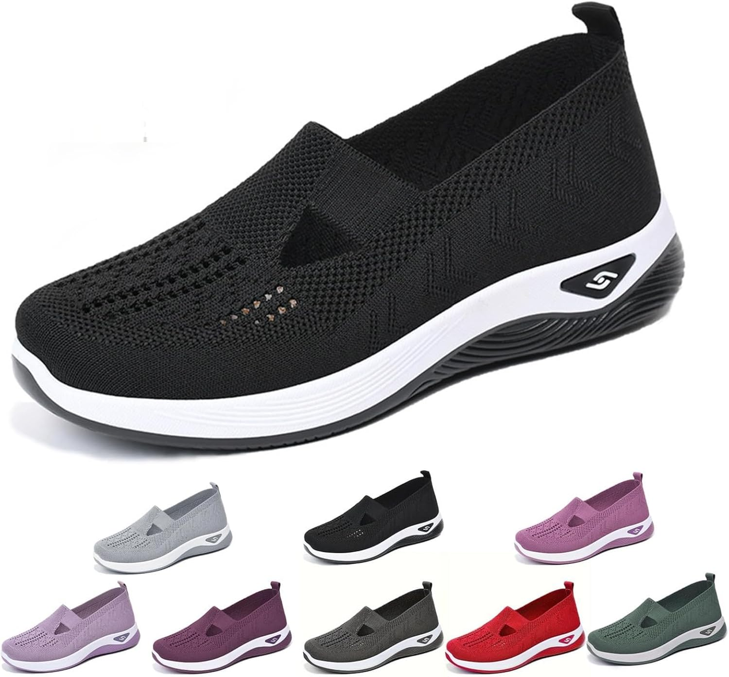 Women'S Comfortable Breathable Knitted Sneakers,Knitted Sneakers for Women,Woven Cut-Out Orthopedic Sneakers Shoes,Lightweight Slip-On Walking Shoes Sknitted Breathable Sneakers