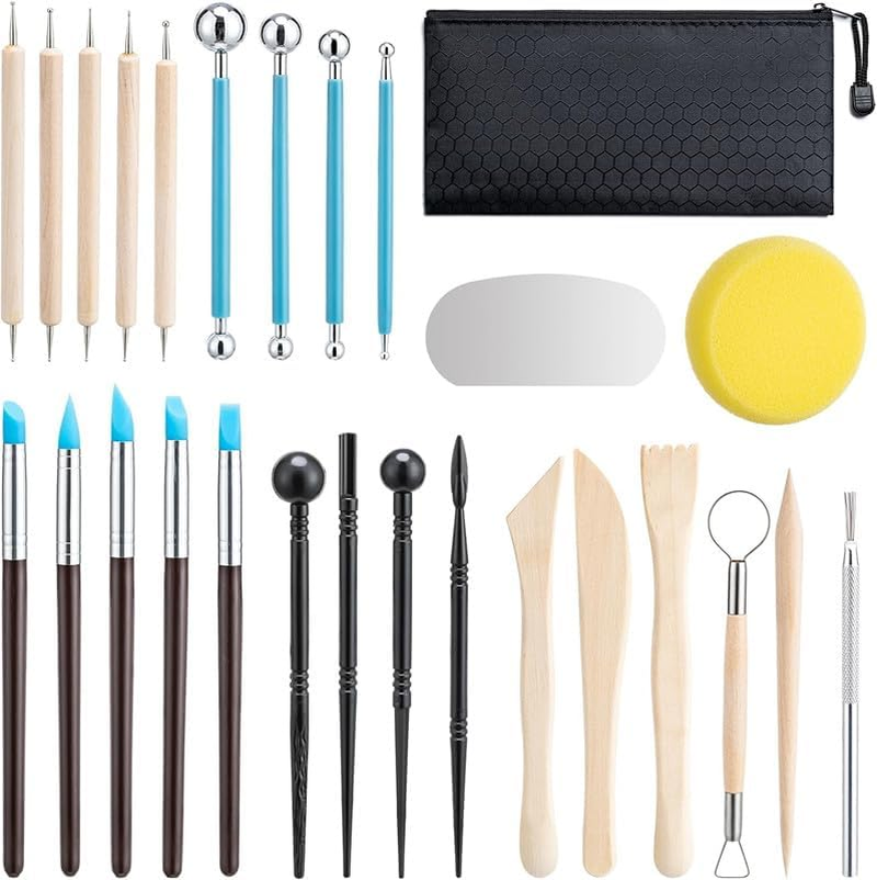 Pottery Tools Clay Sculpting Tools, 27 PCS Pottery Clay Sculpting Tool,Clay Tool Pottery Tool Polymer Clay Sculpting Tools,Clay Sculpting Tool Pottery Carving Tool, Clay Sculpting Carving Pottery Tool image number 5