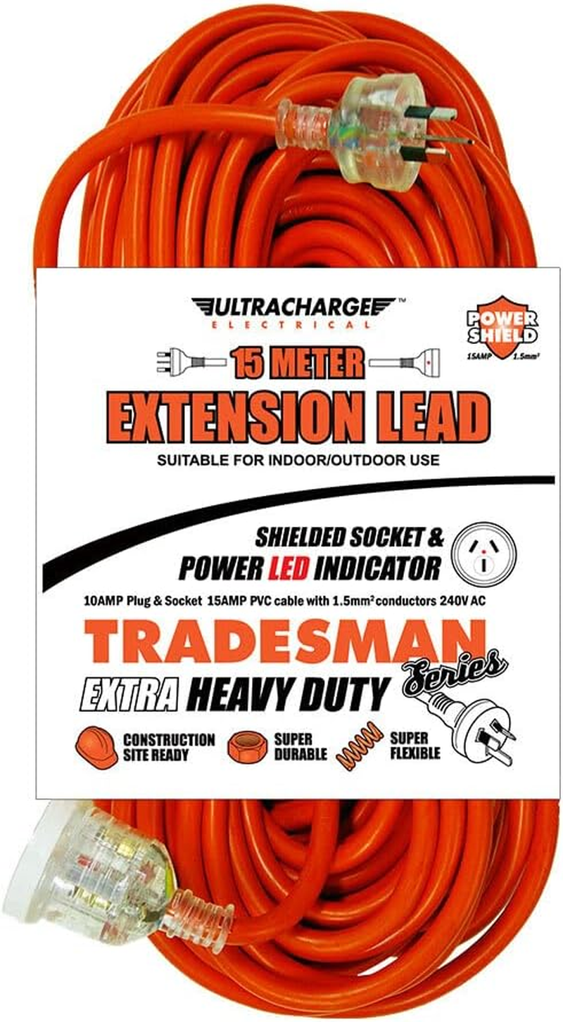 Ultracharge Tradesman Heavy Duty Extension Lead, 15 M Length