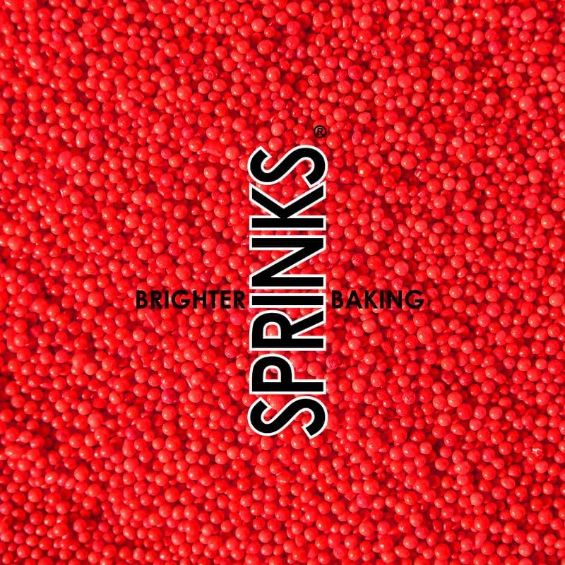 Sprinks Nonpareils Red Sprinkles 500G | Perfect for Cake Decorating Cupcakes Cookies Ice Cream and Baking | Adds Crunchy Texture and Colourful Touch to Desserts | Nonpareils for Cakes and Ice Cream image number 1