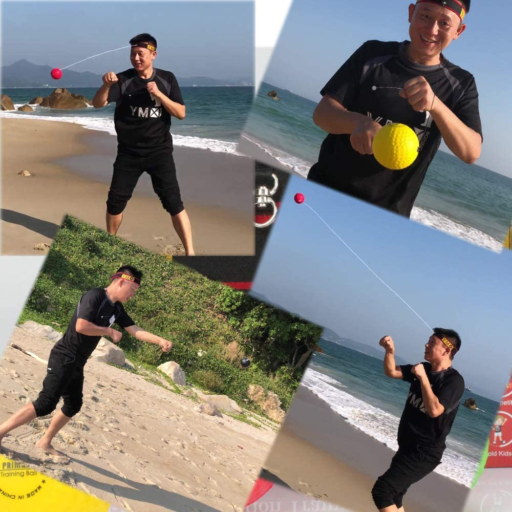 YMX BOXING Reflex Ball Set - 4 React Reflex Ball plus 2 Adjustable Headband, Great for Reflex, Timing, Accuracy, Focus and Hand Eye Coordination Training of Boxing image number 5