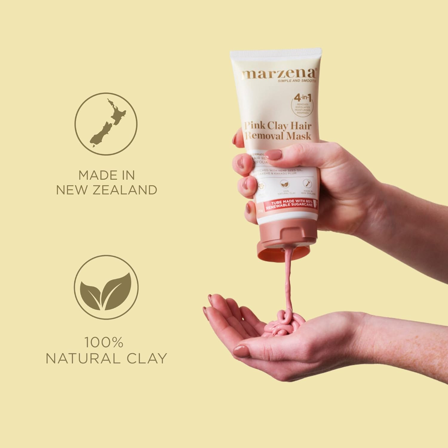 Marzena Pink Clay Hair Remover Mask, 170 G image number 3