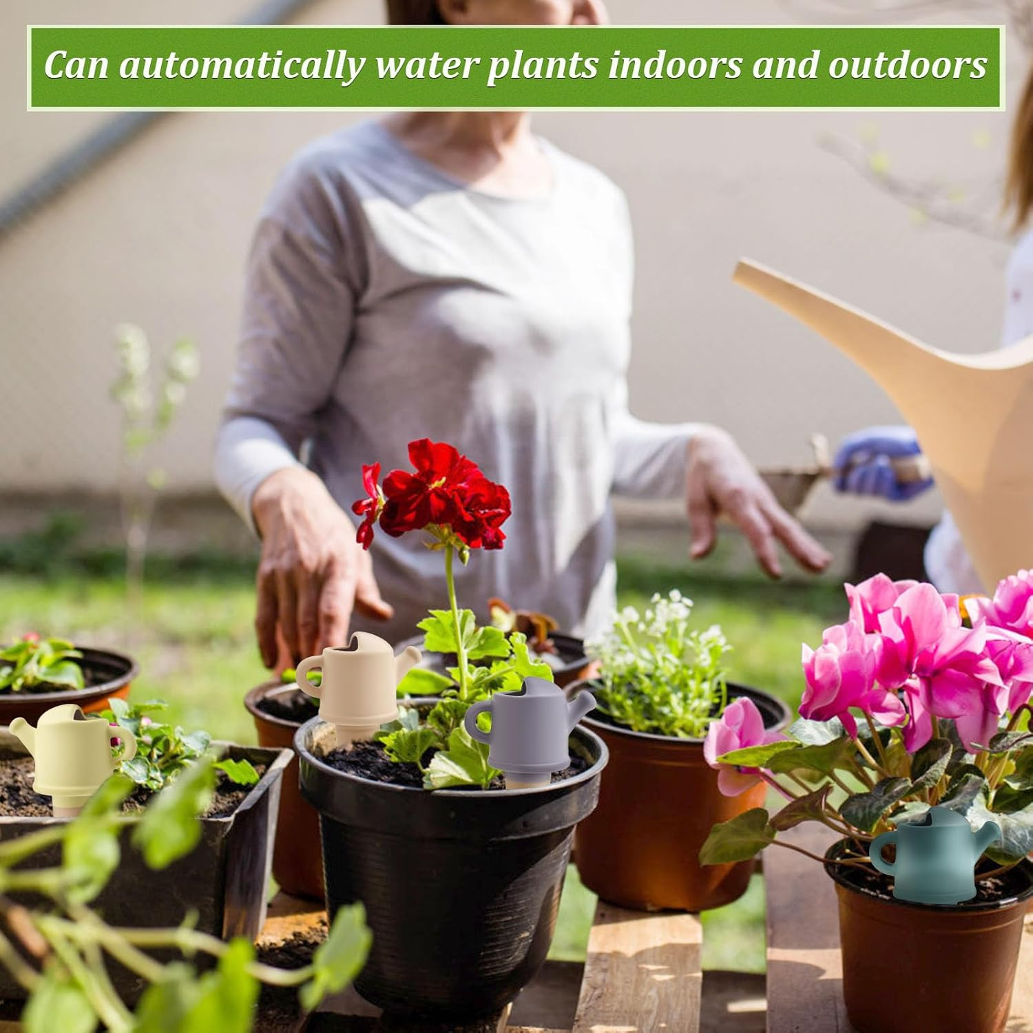 4Pcs Self Watering Spikes Plant Watering Globes Decorative Auto Irrigation Watering Device Gardening Supplies for Indoor Outdoor Pots image number 4