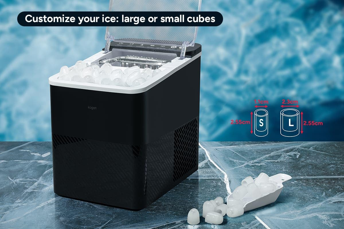 Kogan 12Kg Ice Cube Maker (Black) - KA12BICEMKA