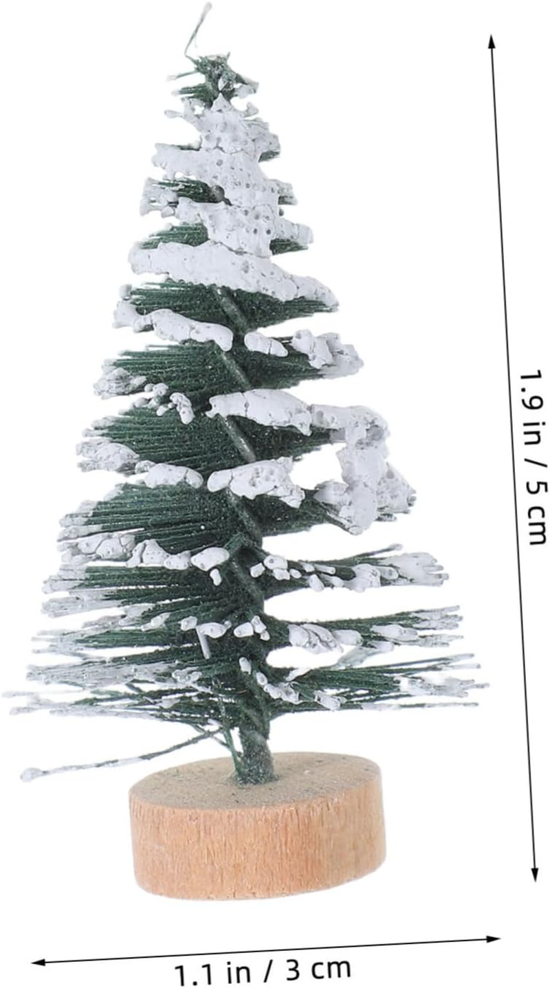 10Pcs Mini Christmas Tree Set with Snow 5Cm Home Christmas Decorations Ornaments for Xmas Boys and Girls New Year
