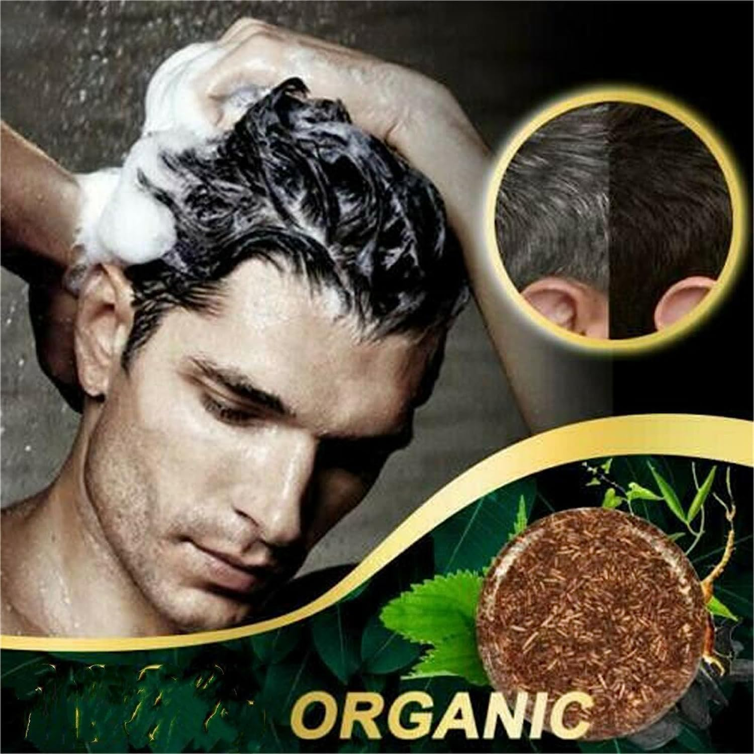 2Pcs Earth Toner Darkening Shampoo Bar,Mane Gray Reverse Shampoo Bar,Hair Darkening Shampoo Bar,Natural Organic Polygonum Multiflorum Shampoo Bar image number 2