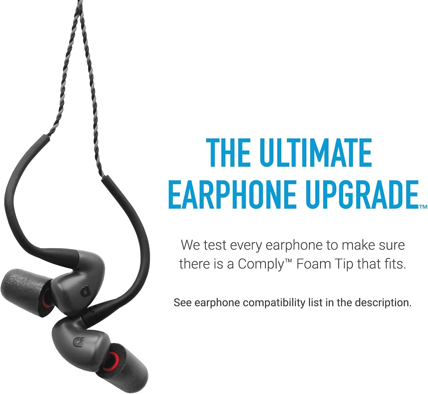 Comply 40-10106-11 Foam Premium Earphone Tips - Professional P-Series (Medium, Black, 3-Pair) image number 3