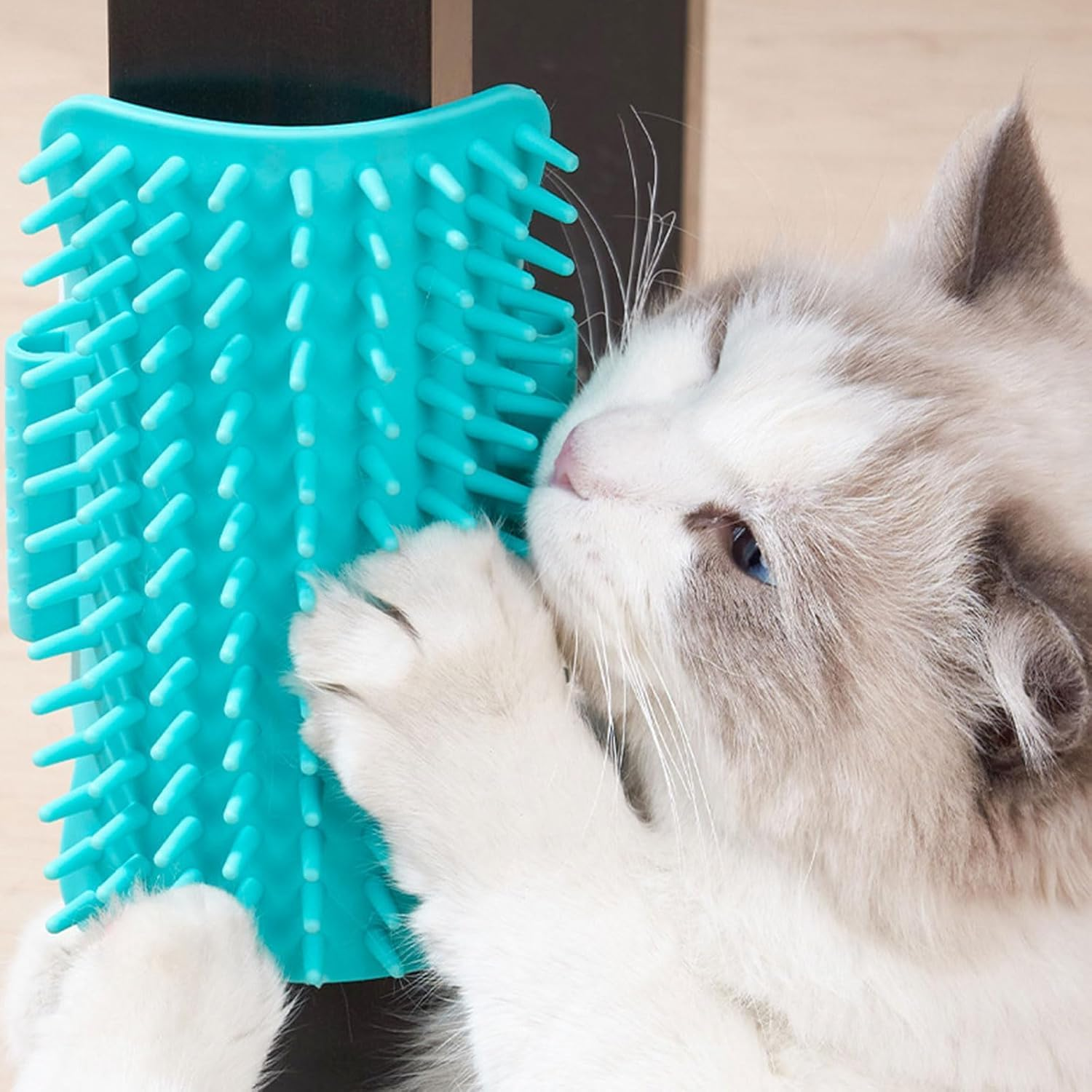 Cat Corner Grooming Brush, Cat Scratching Brush Tickling Comb, 2Pcs Silicone Pet Wall Corner Tickling Artifact Massage Brushes Scratcher Corners Tickling Brushes image number 5