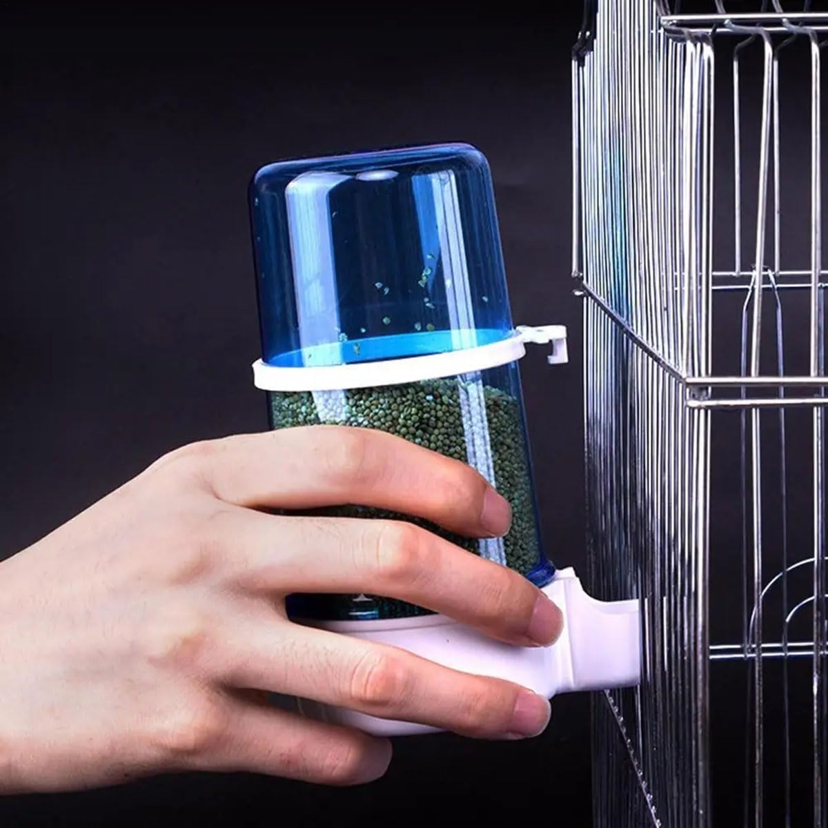 2Pcs Plastic Bird Feeder Parrot Water Feeders Parrot Water Dispenser Pet Bird Plastic Water Clip for Bird Cage Accessories Large Capacity Design image number 2