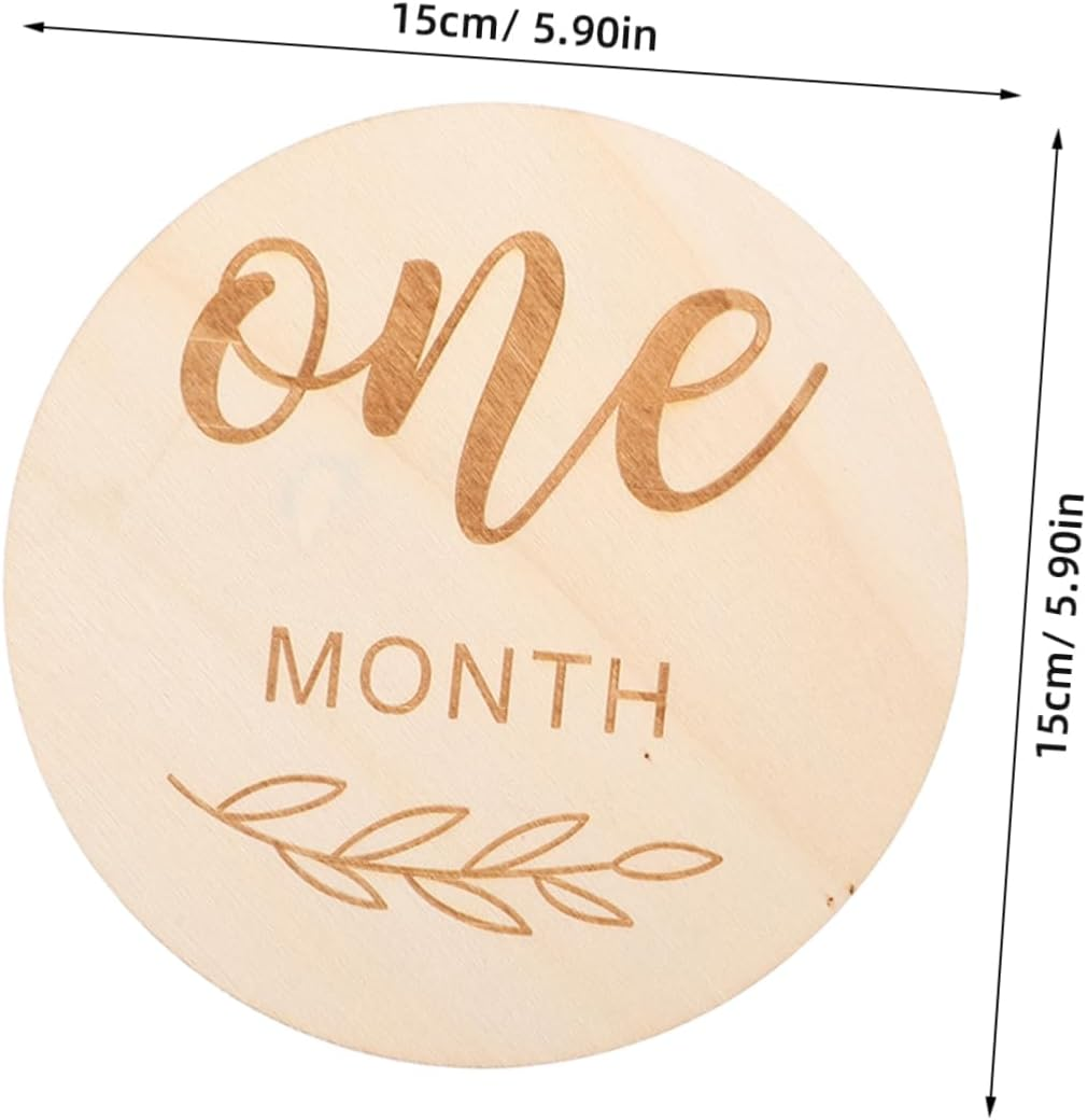 Didiseaon 12Pcs Milestone Signs Wooden Photo Props for Newborn Monthly Milestone Blocks Pregnancy Announcement Cards image number 1