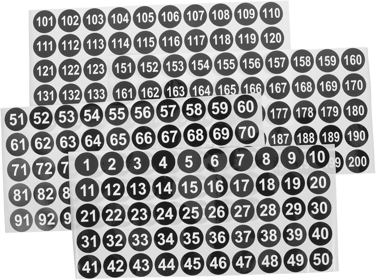 COHEALI 20 Sheets Stickers Adhesive Number Stickers round Multi-Use for Clothes Classification image number 5