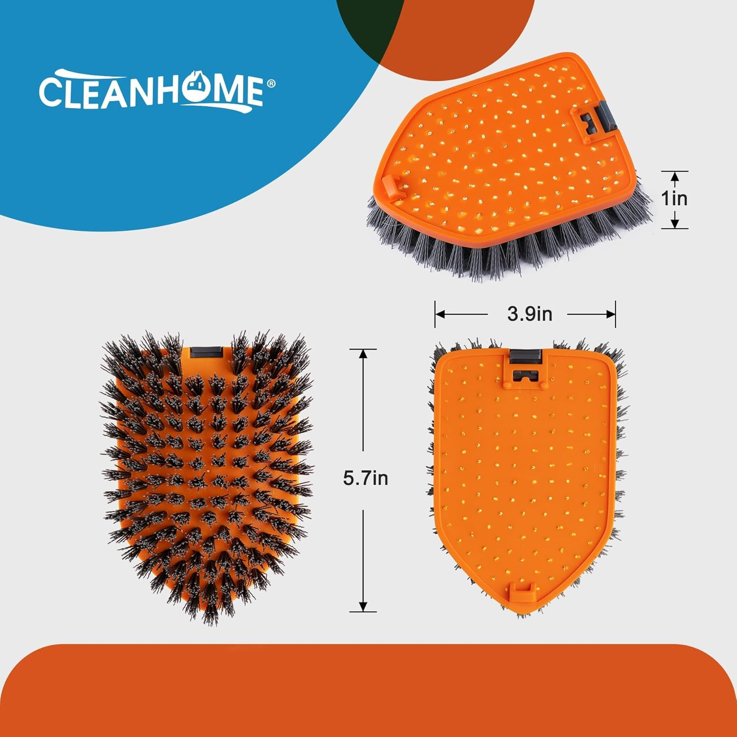 CLEANHOME Shower Scrubber Replacement Heads (2 Pieces), for Cleaning Floors, Tile Gaps and Corners, Suitable for ASIN:B09ZH1LWG1