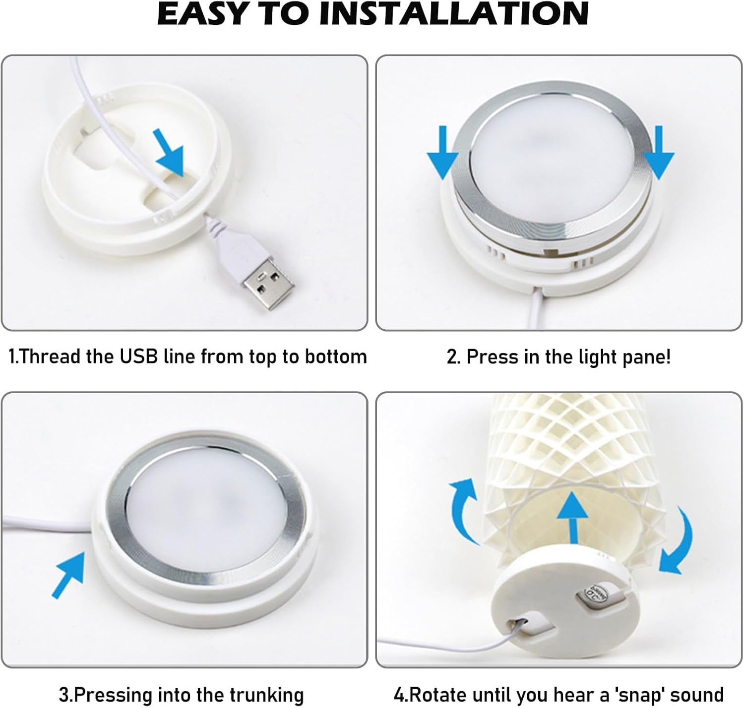 BORDEAG Set of 4 3D Printer LED Lamp Kit for Lab, LED Lamp Set, 3D Printer Accessories, Three Colours USB Powered, for 3D Printers, Cabinets, Showcases, Bookshelves image number 3